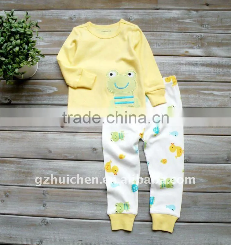 2011 autumn baby clothes set 100% cotton embroider baby pajama