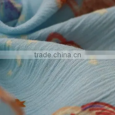 Custom new design 100% cotton printed crepe fabric