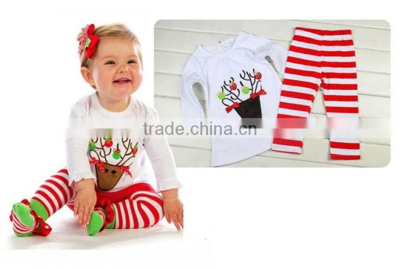 Kids Christmas Outfit Girls Ruffle New Years Clothes Sets Boutique