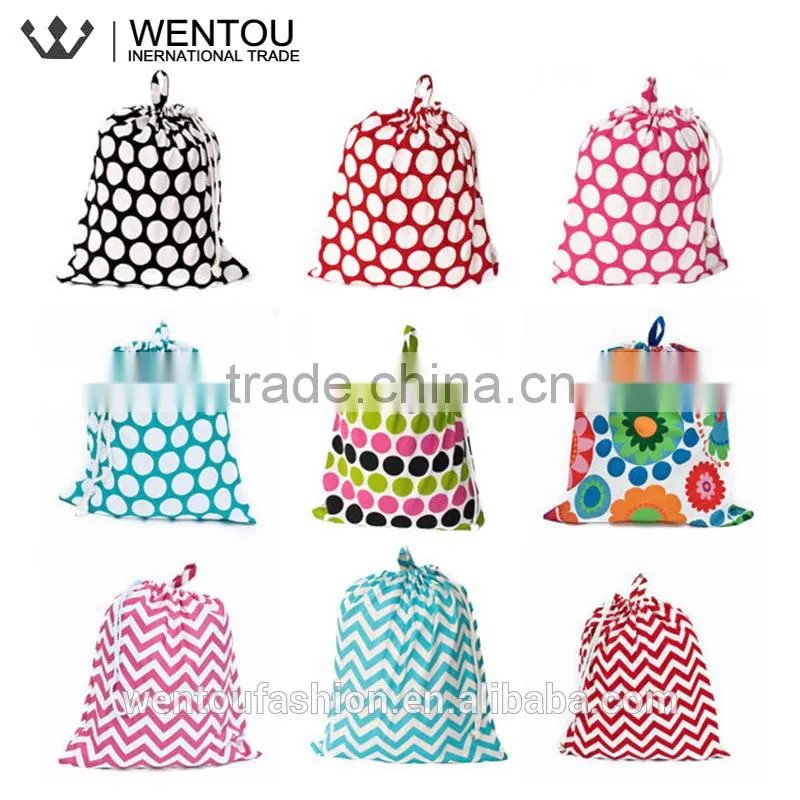 Newest Monogram Chevron Polka Dot Cotton Laundry Bag