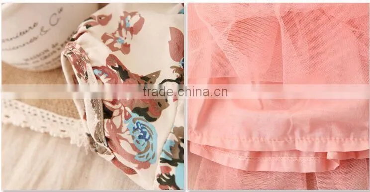 Free shipping new Girls Baby Kids Toddlers Summer Floral Print dress Bow sleeveless long sleeve Tutu Dress children's clothing