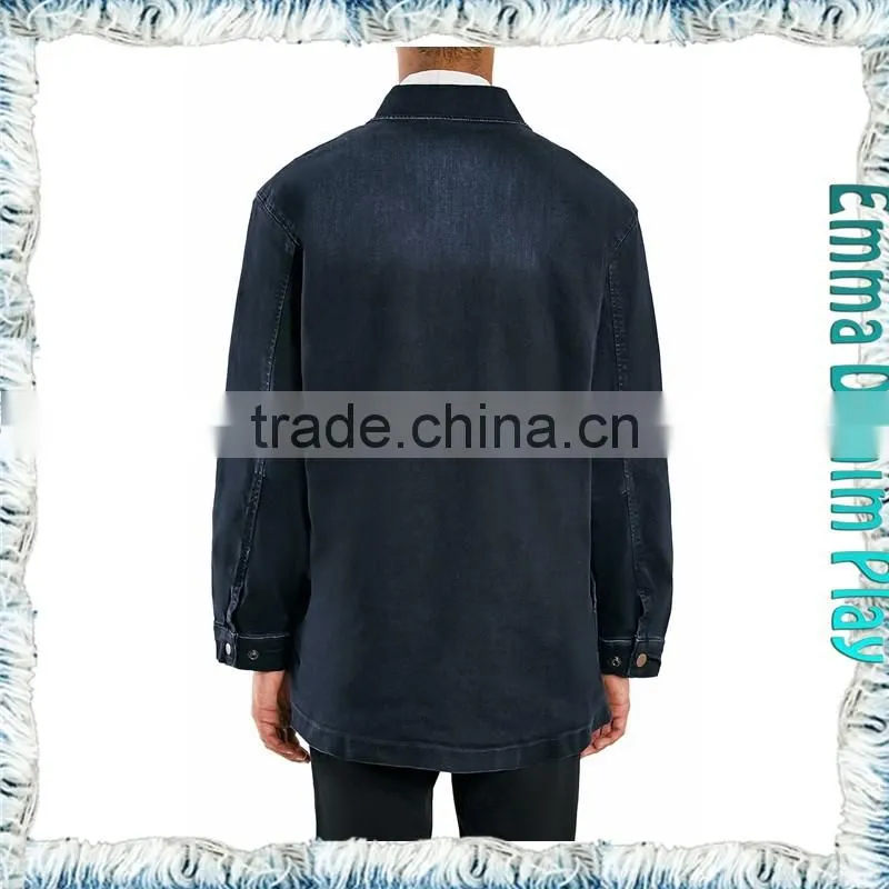 Hot Sales Water Washes Slim Denim Mens Long Jackets Coat