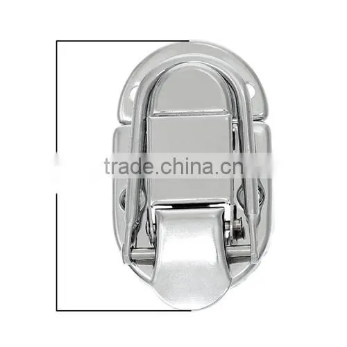 Oval Silver Tone Jewelry Case Boxes Making Lock Latch