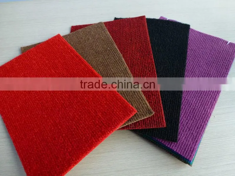 needle punched ribbed non-woven carpet with pvc backing