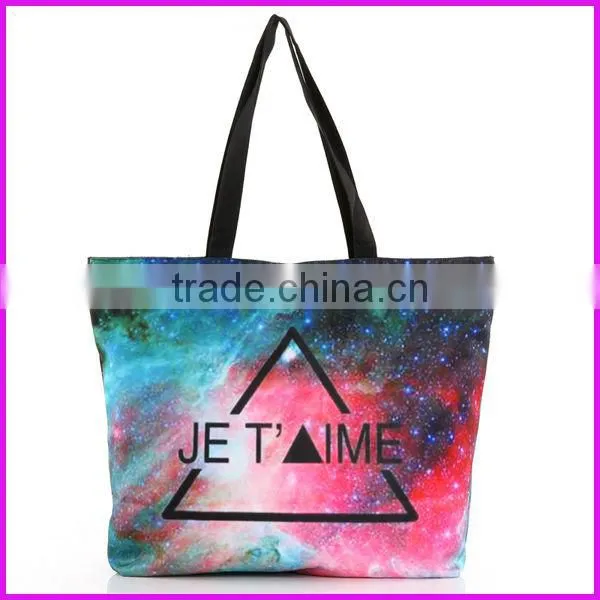 2014 america hot selling digital printed ladies fashion canvas beach bag