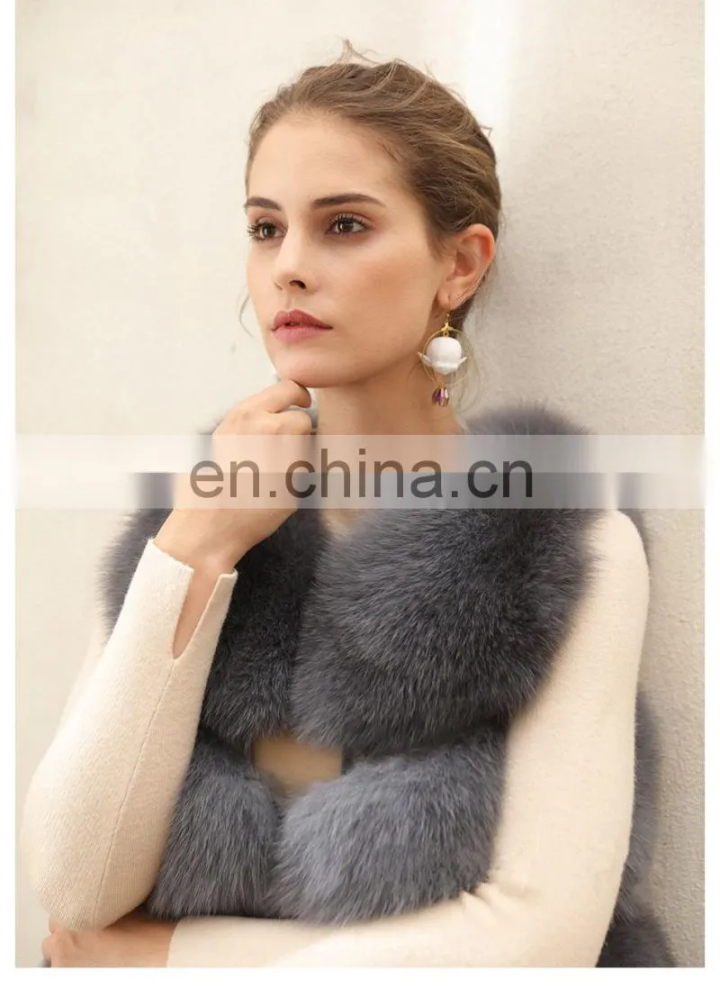 2015 European Fashion Women Vest New Style Beautiful Lady Real Fur Vest