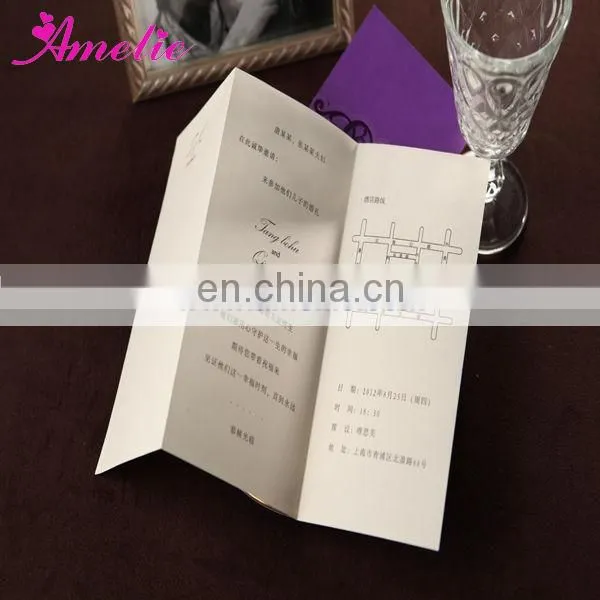 ACW2009 Purple Color Wholesale Paper Wedding Invitations