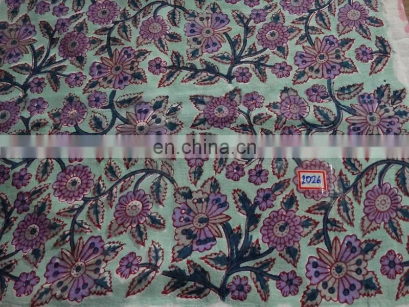 Vhb 06 Beautiful Leaf pattern Blue Cotton Indigo Dabu Hand Block Cotton fabric Manufacturer from Jaipur