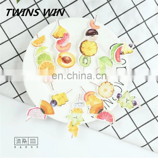 Hot sale popular creative school stationery supplies promotional free sample cartoon paper different fruit shaped bookmark clips