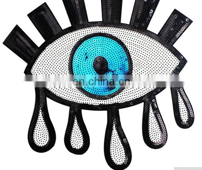 Sequins Patches Sewing Embroidery Patch EYE Motif Applique Sewing On Sequins