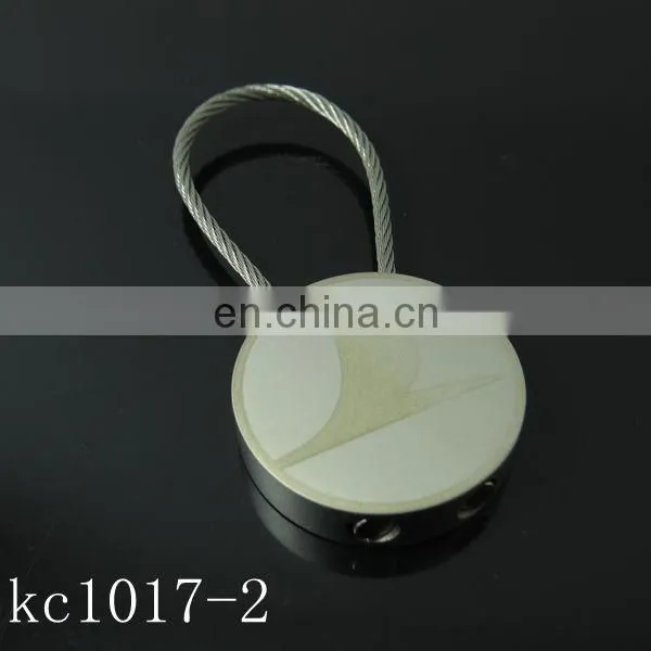 Matte Silver Heart Shape Wire Rope Metal Key Ring/Key Chain/Key Holder