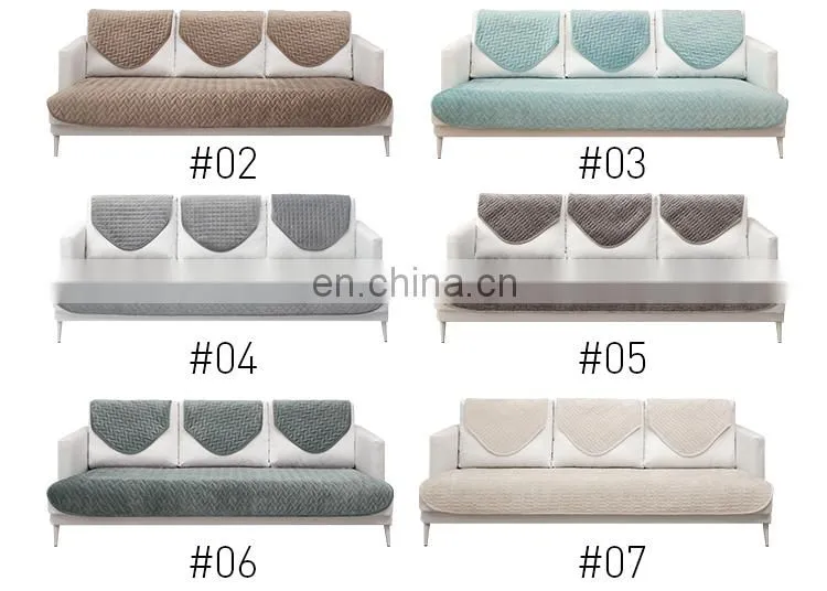 100% Polyester Anti-slip Furniture Protector Quilted Bias Stripe Couch Cover Seat Sofa Slipcover Set
