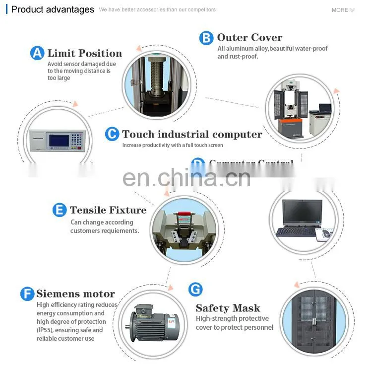 heavy weight electronic fastener universal tensile testing machine for wire materials