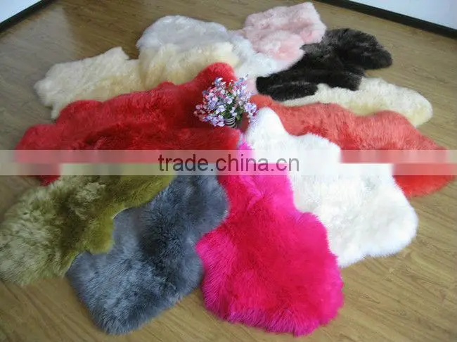 Sheep skin rug colored