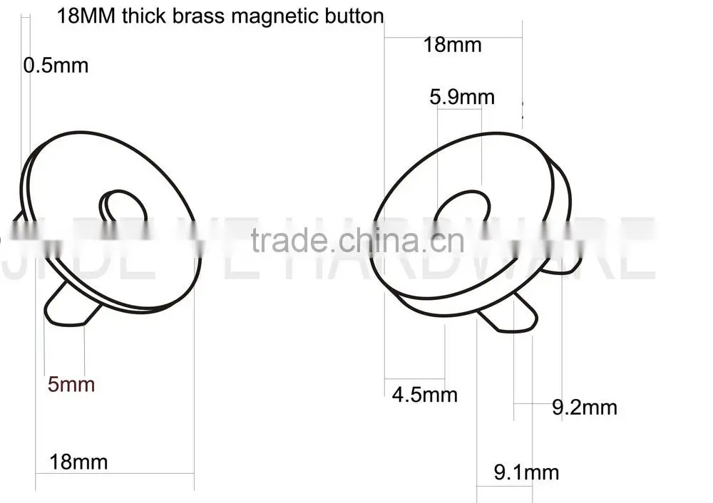 18mmx4.5mm black nickel hidden magnetic button
