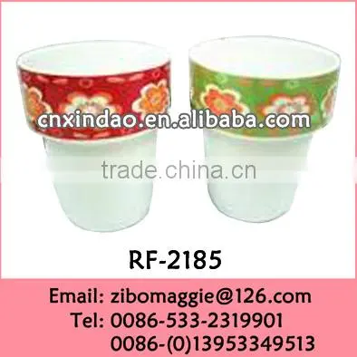 New Floral Designed Ceramic Coffee Mug without Handle for Wholesale Reusable Travel Mug