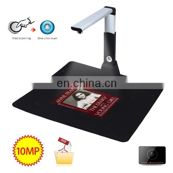 H1000 A3 A4 A5 10Mega 3672x2856 Document Book Photo ID Video Scanner with FHD Camera