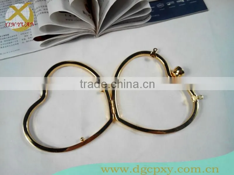 5.1 inch heart shape clutch frame for bags purses clasp