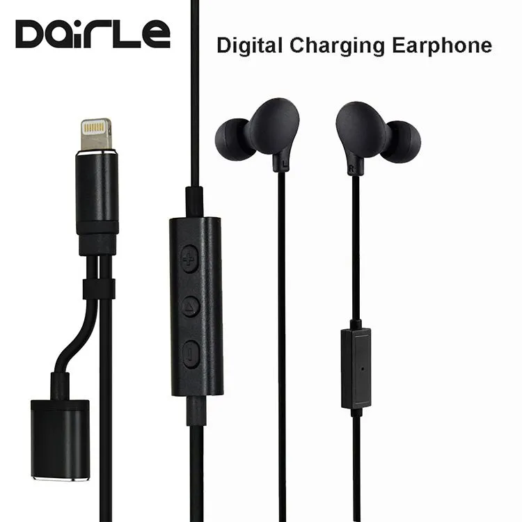 HiFi MFi certified super bass stereo headphone with charging and listening simultaneously for iPhone 8