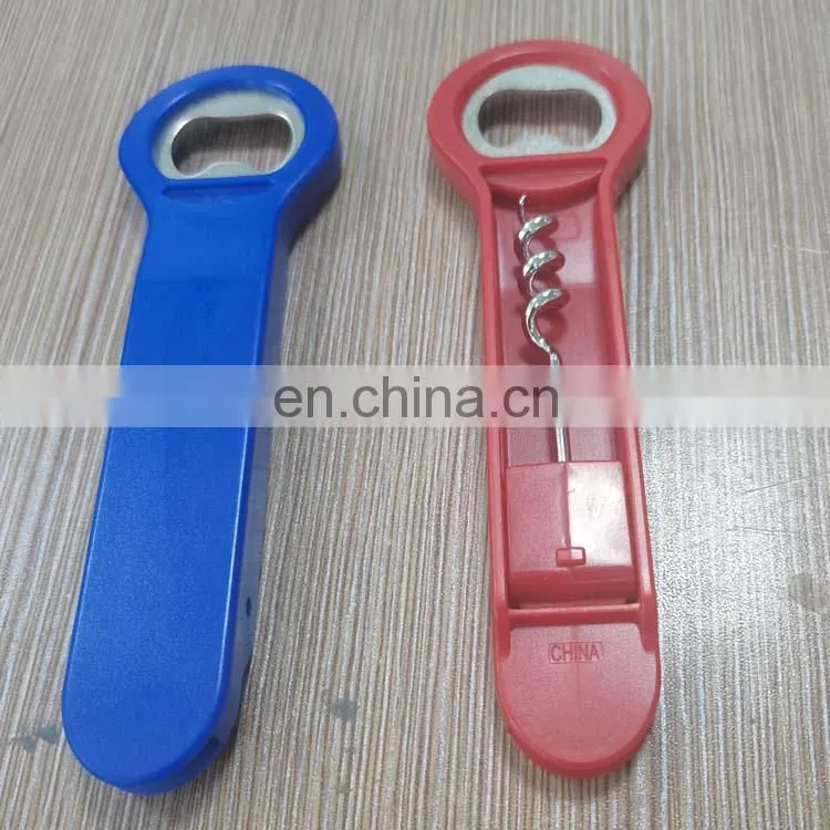 Promotion Custom Logo New Design Corkscrew Bottle Opener Multifunctional Manual Plastic Wine And Beer Bottle Opener