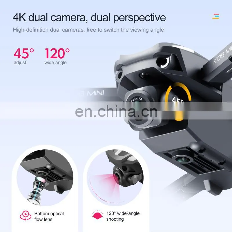 K108 Mini Drone with 4K HD Camera wifi Three-way Infrared Obstacle Avoidance Altitude Hold Mode Foldable RC Quadcopter Boy Gift