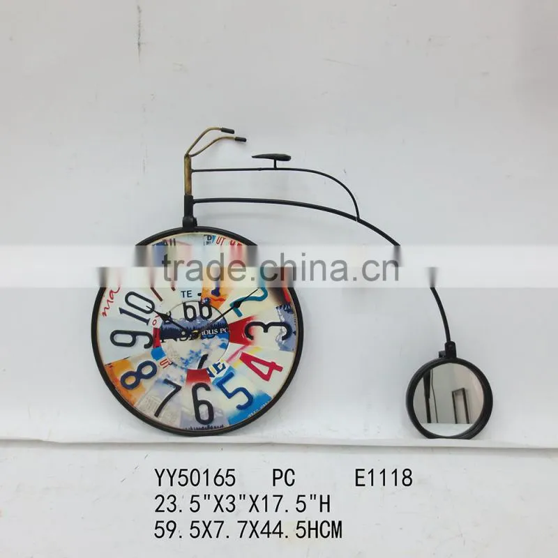 New design vintage bicycle metal table clock, wholesale cheap clock