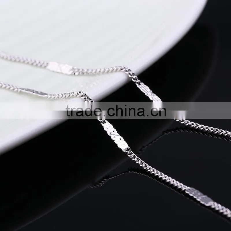 fashion jewelry rhodium plated cheap mesh chain necklace
