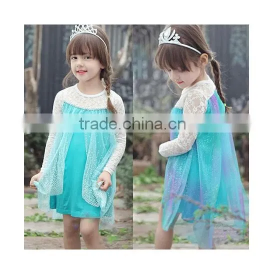 wholesale JUNHOU BRAND cheap 2015 Frozen Elsa Dress With Rhino