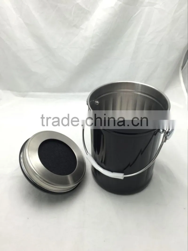 Hot selling 1gallon coating Black color Kitchen Stainless steel compost bin, compost pail with lid and carbon