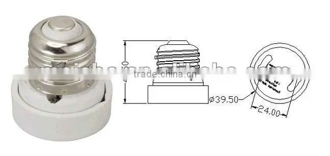 E26 TO GU24 UL round screw white plastic lamp holder