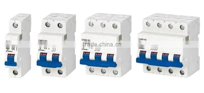 Circuit Breaker for DIN Rails,CAB2-63 MCB Mini Circuit Breaker