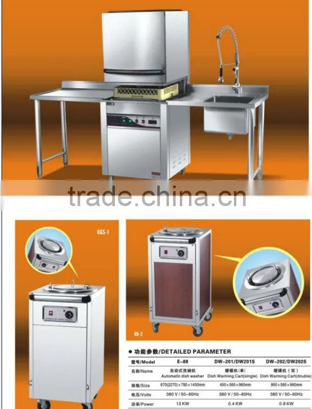 High efficiency commercial automatic countertop dishwasher with workbench