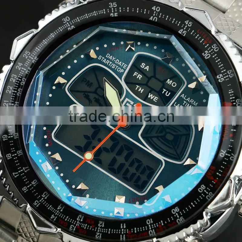 Brand New wrist quartz men's watch sport dual time watch WM007-ESS
