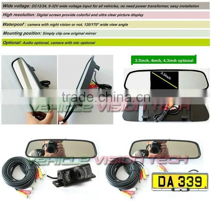 RV-303A camera rear view system with 3.5" digital screen monitor&night vision camera