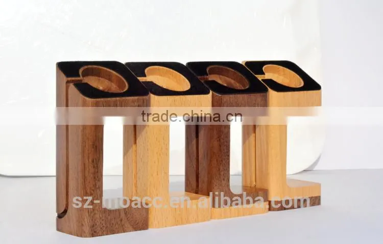 2015 new design Wood Grain stand Charger Holder For Apple Watch