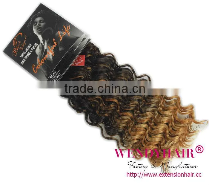 Good quality Japanese Fiber Black elegant 100% Japan & Korea fiber hair weave