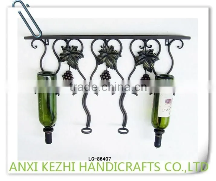 LC-86407 Unique Wall Mounted Metal Wine Bottle Holder Wine Rack