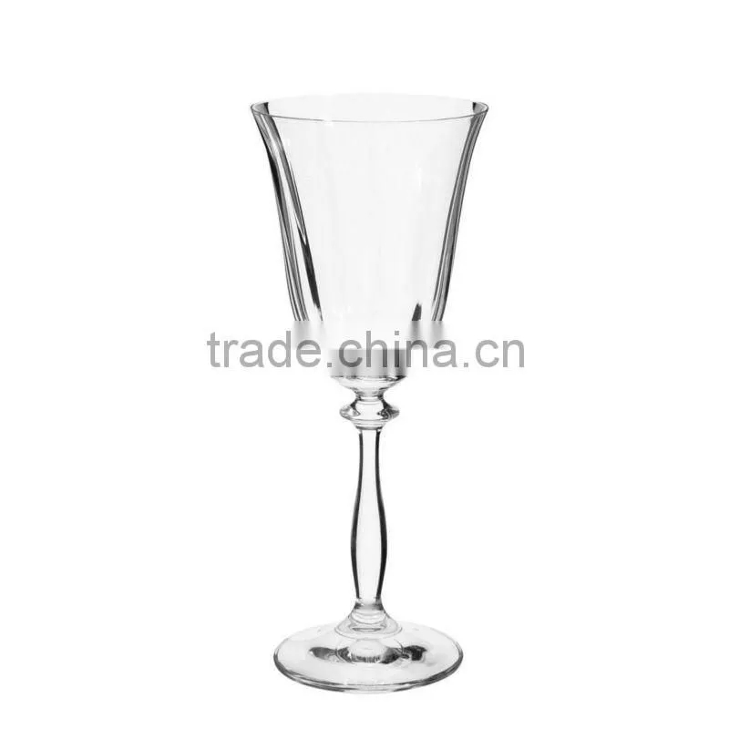 Optical clear stemmed wine glass