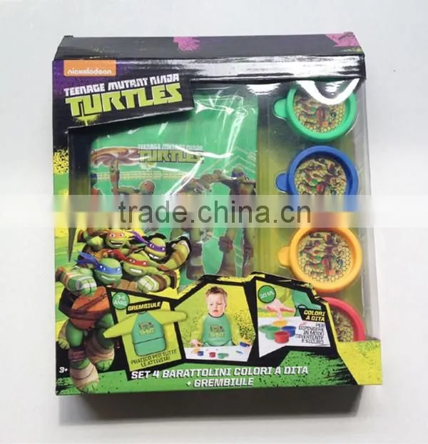DIY kids non-toxic TMNT finger paint drawing set