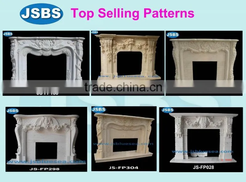 hand carved white marble decorative fireplace frame