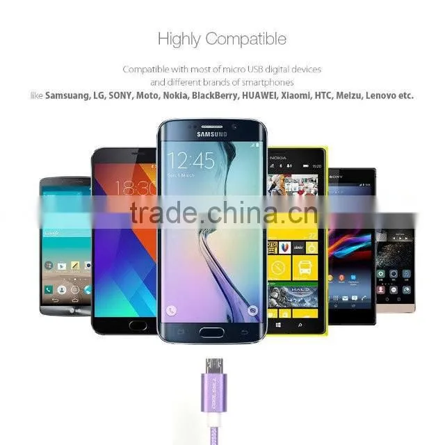 Coolsell Reversible Micro USB Cable For Samsung s6 5pin Metal Cable USB 2.0 Charger Cable