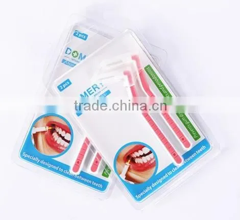 Cheap and good quality interdental brush 2pcs per blister card
