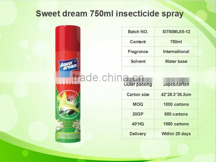 750ml aerosol water spray , sleeping spray , insecticide