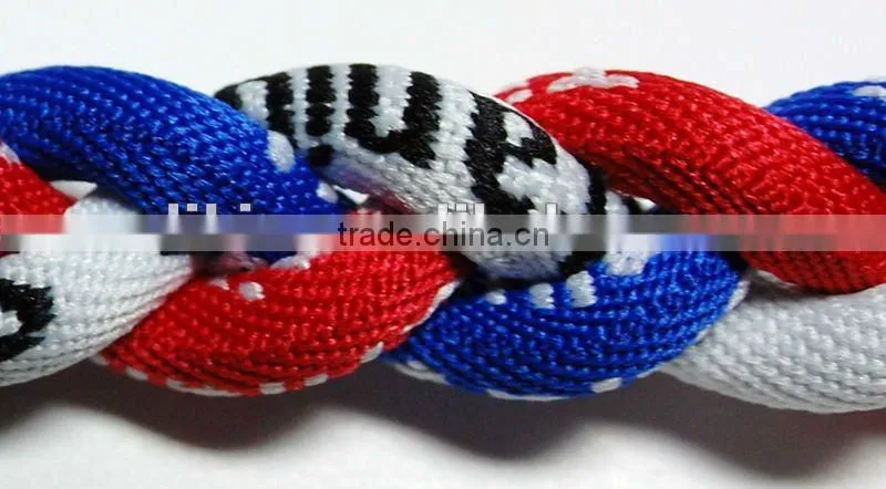 Tripe braided titanium sports necklace tri braideed sports necklace