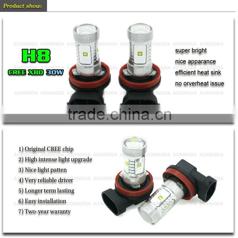XBD C.R.E.E 30W super bright H8 LED bulb