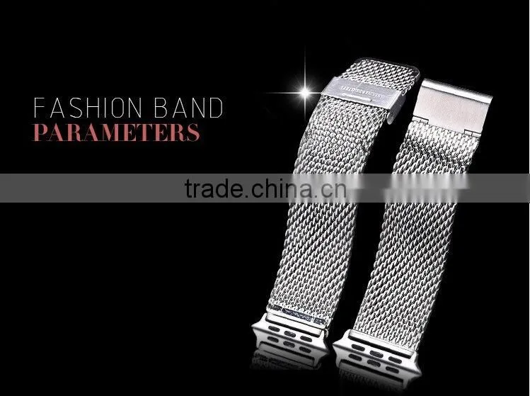 Factory Buckle Stainless Steel Metal Strap Watch Band for Apple Watch With Band Adapter