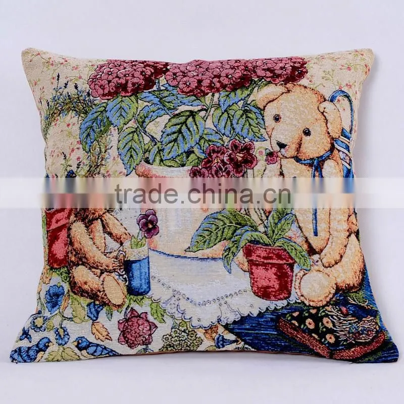 2016 wholesale custom printed chevron linen cushion