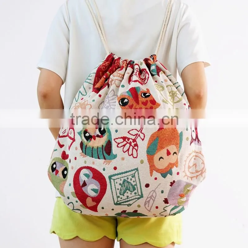 2016 New Fashion Cotton Yarn Jacquard Reusable Shopping Bag