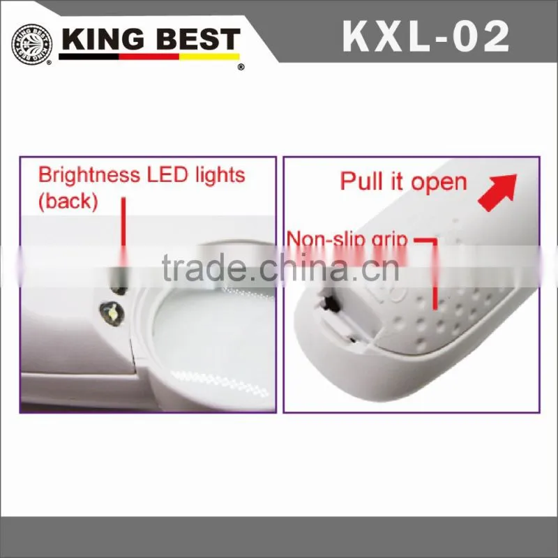 KING BEST 8X led light gifts magnifier light bright LED cheap Non-slip grip magnifying glass