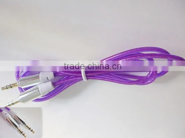 DC3.5 transparent colorful Audio&Video cable with aluminum foil /5 colors